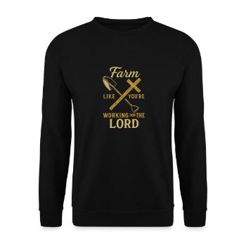 Christian Homesteader Faith Farming Lural Life - Unisex Sweatshirt - black - Front - Alina (178cm) & Michal (187cm)