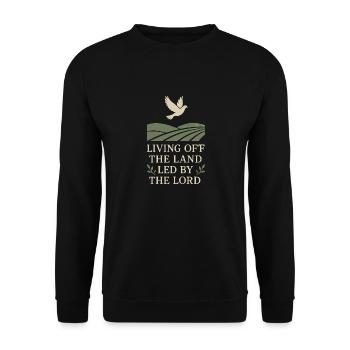 Christian Homesteader Faith Farming Lural Life - Unisex Sweatshirt - black - Front - Alina (178cm) & Michal (187cm)