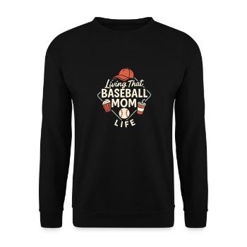 Baseball Mom Dugout Life Game Day Support Team Spi - Unisex Pullover - Schwarz - Vorne - Alina (178cm) & Michal (187cm)