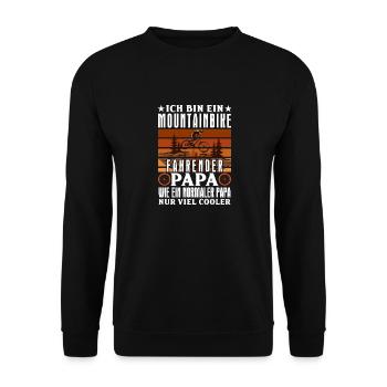 Vater BIN EIN MOUNTAINBIKE FAHRENDER PAPA Lustiges - Unisex Pullover - Schwarz - Vorne - Alina (178cm) & Michal (187cm)