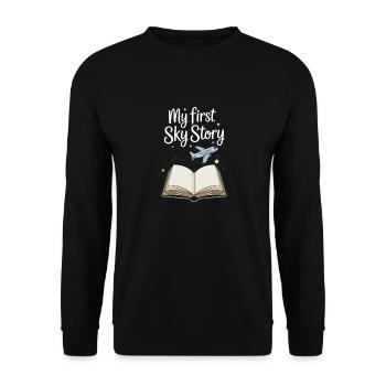 First time flying Travel Memory Sky - Unisex Sweatshirt - black - Front - Alina (178cm) & Michal (187cm)