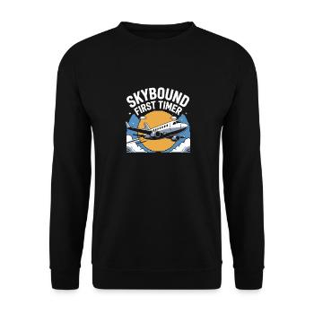 First time flying Travel Memory Sky - Unisex Sweatshirt - black - Front - Alina (178cm) & Michal (187cm)