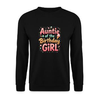 Auntie Of The Birthday Day Girl Party Titi Auntie - Unisex Sweatshirt - black - Front - Alina (178cm) & Michal (187cm)