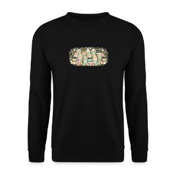 Amateurs de café de Pâques Lapin de Pâques Buveur de café - Sweat-shirt Unisexe - noir - Devant - Alina (178cm) & Michal (187cm)