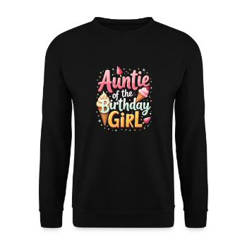 Auntie Of The Birthday Day Girl Party Titi Auntie - Unisex Sweatshirt - black - Front - Alina (178cm) & Michal (187cm)