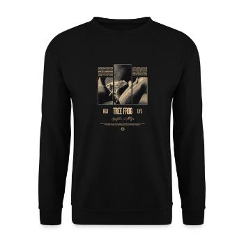 Rotäugiger Laubfrosch Regenwald Amphibie - Unisex Pullover - Schwarz - Vorne - Alina (178cm) & Michal (187cm)