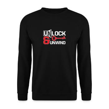 Escape Room Unlock & Unwind - Unisex Pullover - Schwarz - Vorne - Alina (178cm) & Michal (187cm)