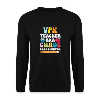Vpk -lehrer Aka Chaos -koordinator - Unisex Pullover - Schwarz - Vorne - Alina (178cm) & Michal (187cm)
