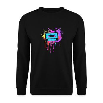 80's Theme Party Cassette de tenue des années 80 - Sweat-shirt Unisexe - noir - Devant - Alina (178cm) & Michal (187cm)