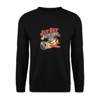 First time flying Travel Memory Sky - Unisex Sweatshirt - black - Front - Alina (178cm) & Michal (187cm)