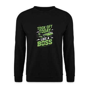 First time flying Travel Memory Sky - Unisex Sweatshirt - black - Front - Alina (178cm) & Michal (187cm)