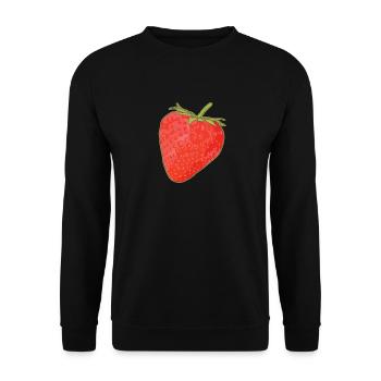 Erdbeeren Erdbeere Strawberry Geschenk - Unisex Pullover - Schwarz - Vorne - Alina (178cm) & Michal (187cm)