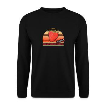 Erdbeeren Erdbeere Strawberry Geschenke - Unisex Pullover - Schwarz - Vorne - Alina (178cm) & Michal (187cm)