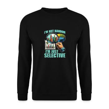 Statistician I'm Not Random I'm Mathematician - Unisex Sweatshirt - black - Front - Alina (178cm) & Michal (187cm)