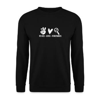 Peace Love Enquêteur médico-légal Sciences médico-légales - Sweat-shirt Unisexe - noir - Devant - Alina (178cm) & Michal (187cm)
