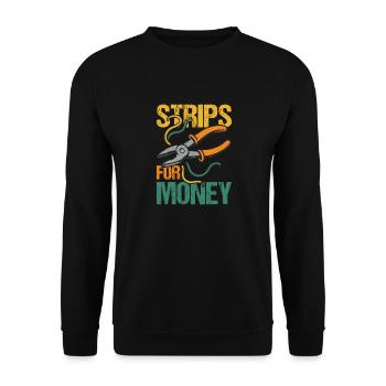 Strips for money Electrician - Unisex Sweatshirt - black - Front - Alina (178cm) & Michal (187cm)