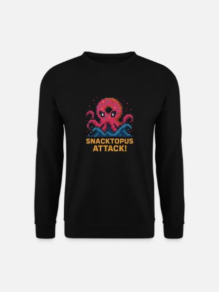 Snacktopus Attack Pixel Donut Kraken - Unisex Sweatshirt - black