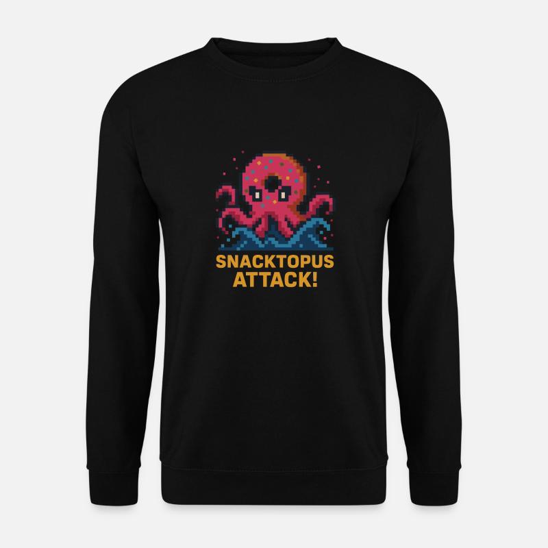 Snacktopus Attack Pixel Donut Kraken - Sweat-shirt Unisexe - noir