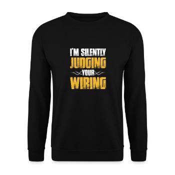 Juger votre électricien de câblage - Sweat-shirt Unisexe - noir - Devant - Alina (178cm) & Michal (187cm)