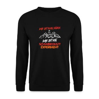 Radfahrer DAS IST KEIN STURZ DAS IST EXPERIMENT - Unisex Pullover - Schwarz - Vorne - Alina (178cm) & Michal (187cm)