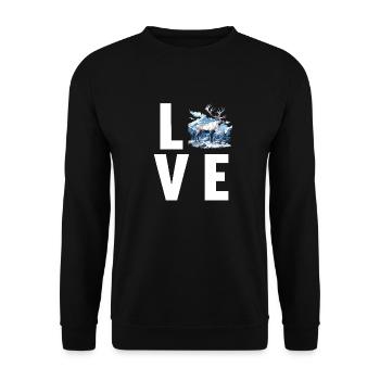 Reindeer Reindeer - Unisex Sweatshirt - black - Front - Alina (178cm) & Michal (187cm)
