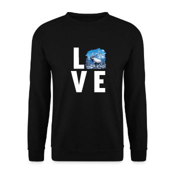 Reindeer Reindeer - Unisex Sweatshirt - black - Front - Alina (178cm) & Michal (187cm)