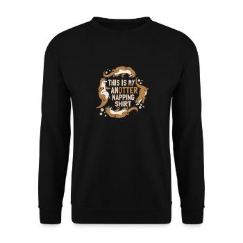 This Is My Anotter Napping Shirt Otter Tiere - Unisex Sweatshirt - black - Front - Alina (178cm) & Michal (187cm)