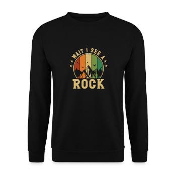 Wait, I See A Rock Vintage Outdoor - Unisex Sweatshirt - black - Front - Alina (178cm) & Michal (187cm)