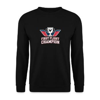 First time flying Travel Memory Sky - Unisex Sweatshirt - black - Front - Alina (178cm) & Michal (187cm)
