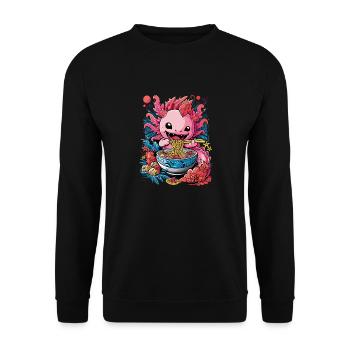 Axolotl With Ramen Bowl Fantasy Adventure - Unisex Sweatshirt - black - Front - Alina (178cm) & Michal (187cm)