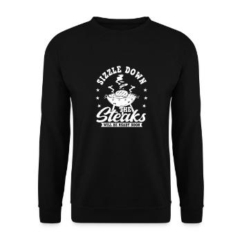 Grilling BBQ Meat Smoke Barbecue Smoker - Unisex Sweatshirt - black - Front - Alina (178cm) & Michal (187cm)