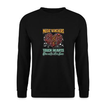 Music Teachers Touch Hearts Musical Instrument - Unisex Sweatshirt - black - Front - Alina (178cm) & Michal (187cm)