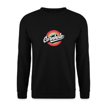 Cornhole Player Retro Circle Design - Unisex Sweatshirt - black - Front - Alina (178cm) & Michal (187cm)