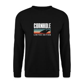 Cornhole Spieler Limited Edition Vintage Style - Unisex Pullover - Schwarz - Vorne - Alina (178cm) & Michal (187cm)