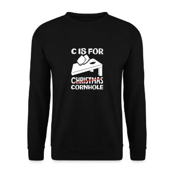 C Ist Für Cornhole Spieler - Unisex Pullover - Schwarz - Vorne - Alina (178cm) & Michal (187cm)
