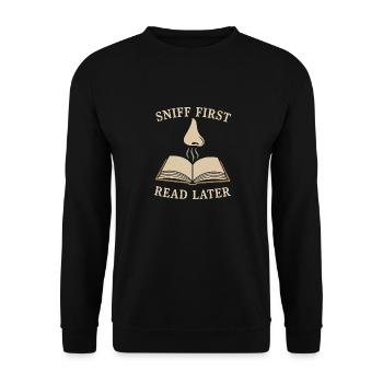 Book Sniffer Reader -Fragrance Pride Old Pages Aroma - Unisex Sweatshirt - black - Front - Alina (178cm) & Michal (187cm)
