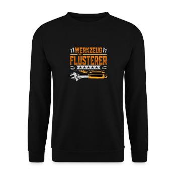 Werkzeug Flüsterer Handwerker Heimwerker Werkstatt - Unisex Pullover - Schwarz - Vorne - Alina (178cm) & Michal (187cm)