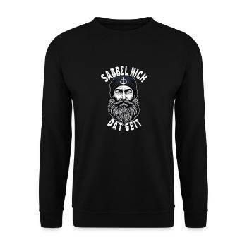Ostfriesische Nordsee Seemann Sabbel Nich Dat Geit - Unisex Pullover - Schwarz - Vorne - Alina (178cm) & Michal (187cm)