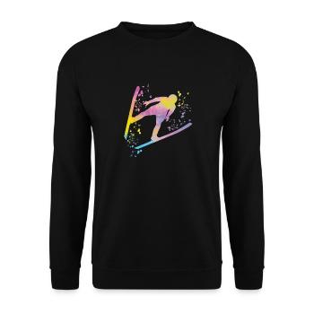 Vol à ski Ski nordique Saut à ski - Sweat-shirt Unisexe - noir - Devant - Alina (178cm) & Michal (187cm)