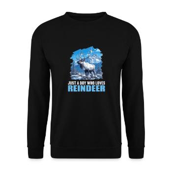 Reindeer Reindeer - Unisex Sweatshirt - black - Front - Alina (178cm) & Michal (187cm)