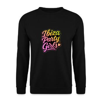 Ibiza Party Girls Colorful - Unisex Sweatshirt - black - Front - Alina (178cm) & Michal (187cm)