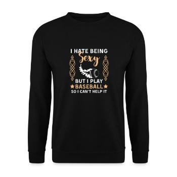 Drôle de baseball disant joueur de baseball - Sweat-shirt Unisexe - noir - Devant - Alina (178cm) & Michal (187cm)