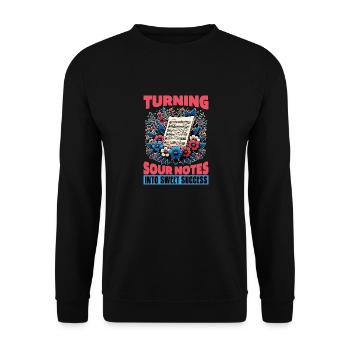 Music Teacher Turning Sour Notes Into Music Lover - Unisex Pullover - Schwarz - Vorne - Alina (178cm) & Michal (187cm)