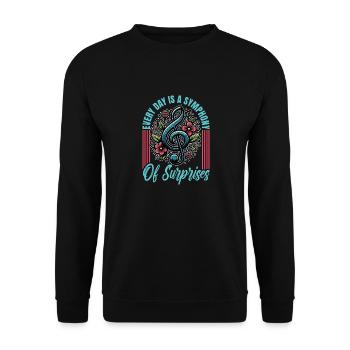 Music Teacher Every Day Is A Symphony Music Lover - Unisex Sweatshirt - black - Front - Alina (178cm) & Michal (187cm)