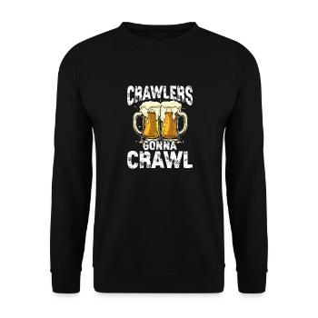Kneipentour Bar Crawl Bar Hopping Pup Hopping - Unisex Pullover - Schwarz - Vorne - Alina (178cm) & Michal (187cm)