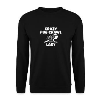 Kneipentour Bar Crawl Bar Hopping Pup Hopping - Unisex Pullover - Schwarz - Vorne - Alina (178cm) & Michal (187cm)