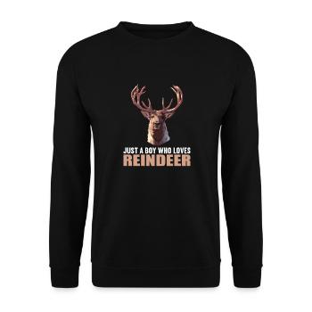 Reindeer Reindeer - Unisex Sweatshirt - black - Front - Alina (178cm) & Michal (187cm)