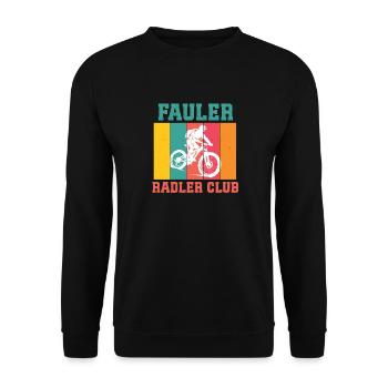 Elektro Rad FAULER RADLER CLUB Radler Lustiges - Unisex Pullover - Schwarz - Vorne - Alina (178cm) & Michal (187cm)