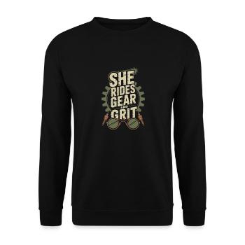 Women In Trucking Female Trucker Pride - Sweat-shirt Unisexe - noir - Devant - Alina (178cm) & Michal (187cm)