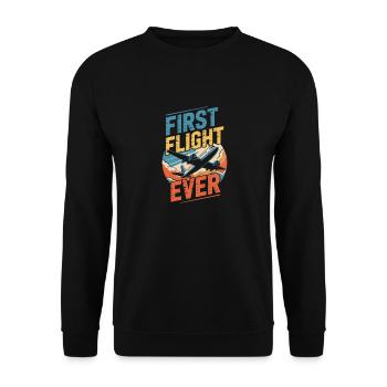 First time flying Travel Memory Sky - Unisex Sweatshirt - black - Front - Alina (178cm) & Michal (187cm)